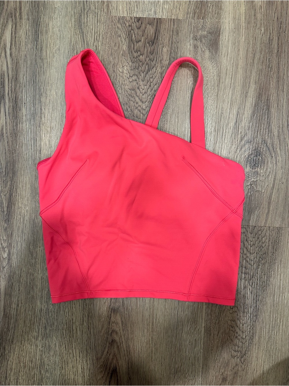 Lululemon Everlux Asymmetrical Tennis Tank Top Size 2- Pink Lip Gloss Color